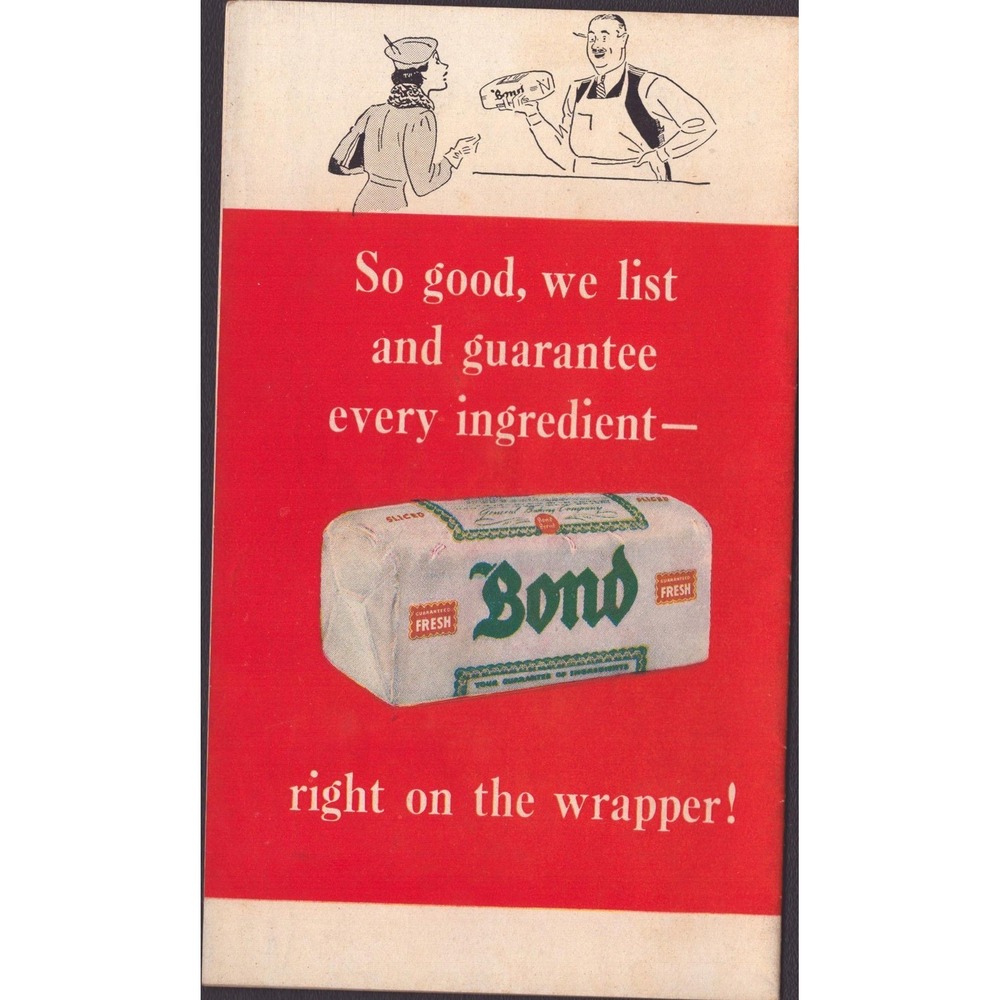 Vintage 1937 Bond Bakers Family Advertising Booklet Bread Cakes Sweet Bakes - Picture 2 of 3